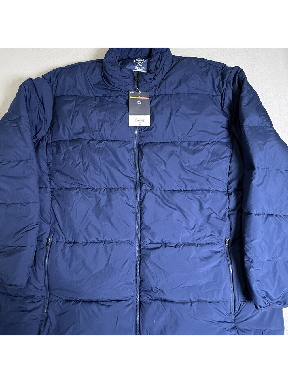 NEW St. John's Bay Mens 4XL Puffer Jacket Royal Blue Lightweight Full Zip